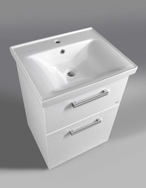 Aqualine Aqualine, VEGA mosdó szekrény 50cm, 2x fiók, fehér, VG053
