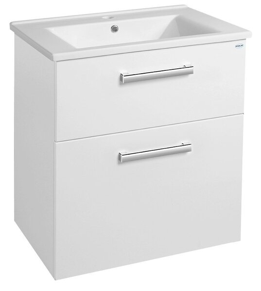 Aqualine Aqualine, VEGA mosdószekrény 62x72,6x43,8 cm, 2x fiókos, fehér, VG063