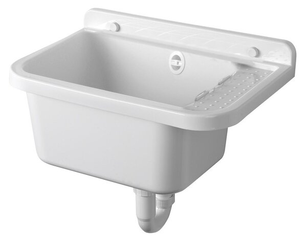 Aqualine Aqualine, Függesztett mosogató tárolórésszel 50x34cm, műanyag, fehér, PI5050
