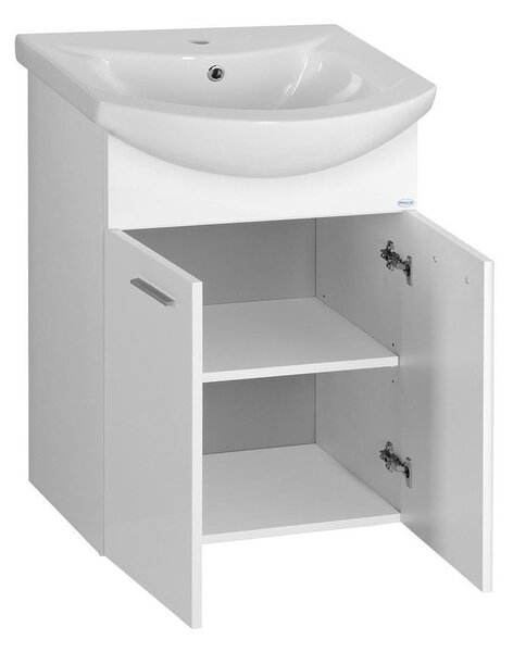 Aqualine Aqualine, ZOJA mosdó szekrény 50,5x74x30cm, fehér, 51055A