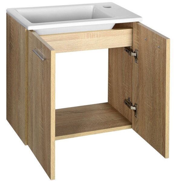 Aqualine Aqualine, ZOJA / KERAMIA FRESH mosdó szekrény 49x50x23,5cm, platina tölgy, 51047DP