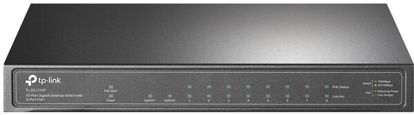 TP-Link TL-SG1210P hálózati kapcsoló Beállítást nem igénylő (unmanaged) Gigabit Ethernet (10/100/1000) Ethernet-áramellátás (PoE) támogatása Szürke