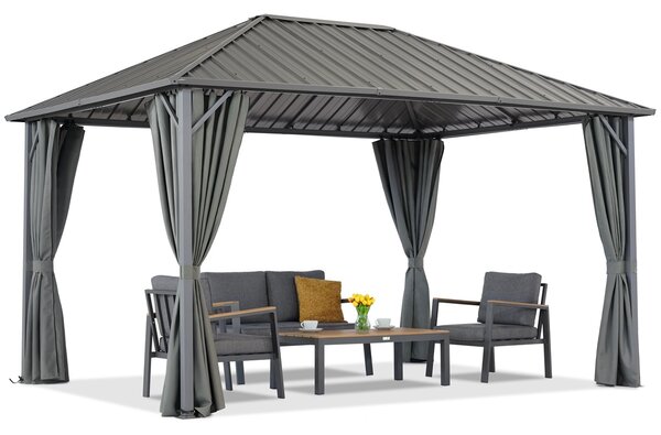 Itaka 3x6 kerti pavilon függönyökkel antracit Garden Point