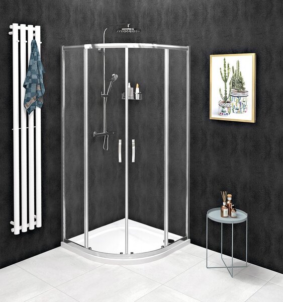 Gelco Gelco, SIGMA SIMPLY negyedkör alakú zuhanyparaván 800x800mm, R550, átlátszó üveg, GS5580
