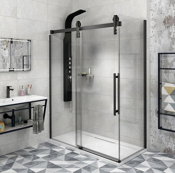 Gelco Gelco, VOLCANO BLACK négyszögletes zuhanyparaván 1200x800mm L / R változat, GV1412GV3480