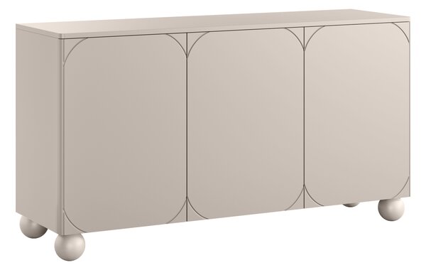 Sonatia II komód 150 cm háromajtós - kasmír / gömb lábak