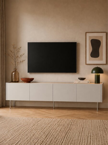Desin TV-szekrény fém lábakkal 220 cm - kasmír / nagano tölgy