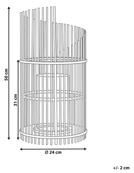 Lámpás JAWA Bambusz 50 cm Barna