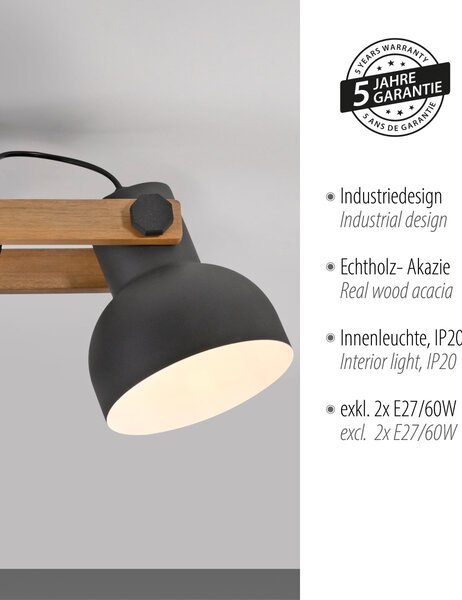 Paul Neuhaus loft spot lámpa cup 2.0 fekete fa pln15744-18