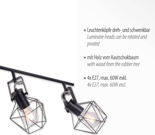 Paul Neuhaus loft spot lámpa jaro fekete fa pln15674-78