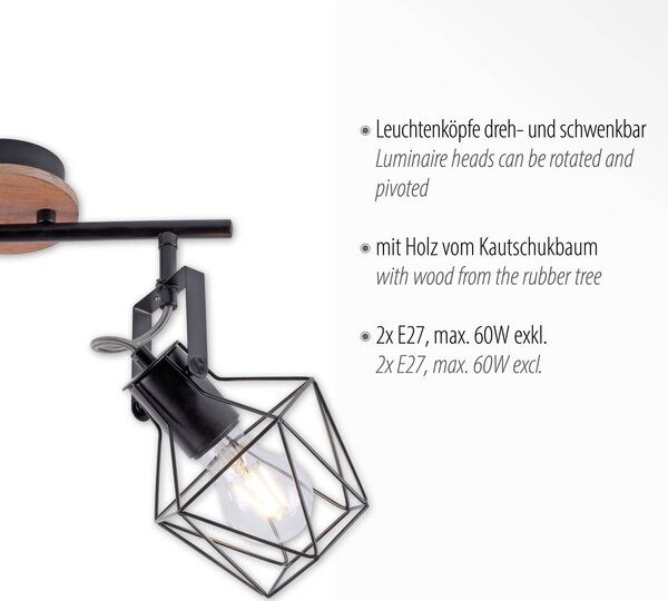 Paul Neuhaus loft spot lámpa jaro fekete fa pln15672-78
