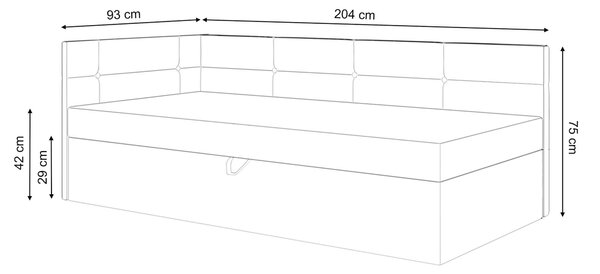 AURIGA saroktámlás heverő ágyneműtartóval 90x200 - rózsaszín