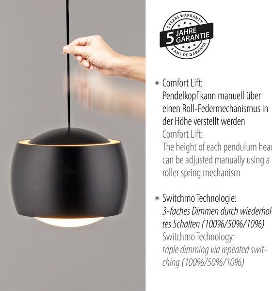 Paul Neuhaus modern függeszték ballini fekete pln15261-18