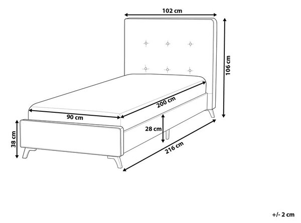 Ágy AMBASSADOR 90 x 200 cm Bézs