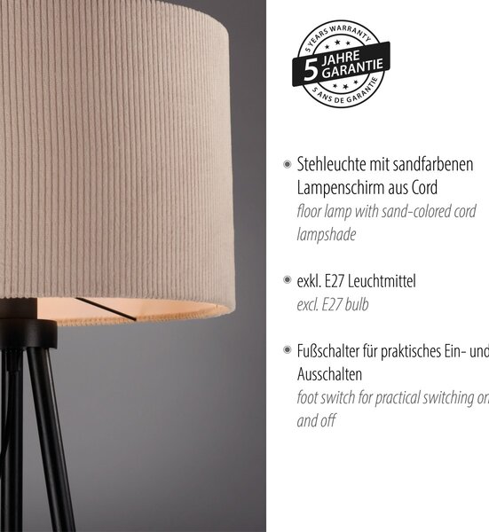 Paul Neuhaus modern állólámpa green duro bézs fekete pln14894-39