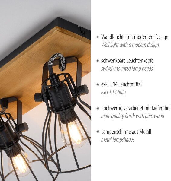Paul Neuhaus loft vintage spot lámpa taro fekete fa pln15118-18