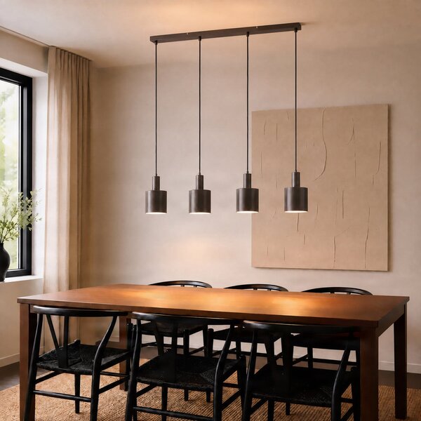 Függőlámpa Lindby, Ovelia, dimmable, Barna / Rozsdabarna, Konyha, Fém, Modern