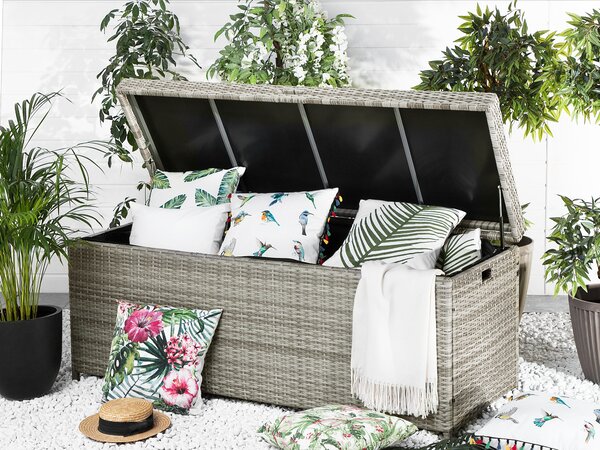 Párnatartó láda MODENA 158 cm 63 cm PE Rattan Szürke