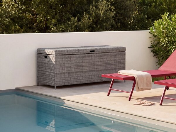 Párnatartó láda MODENA 158 cm 63 cm PE Rattan Szürke