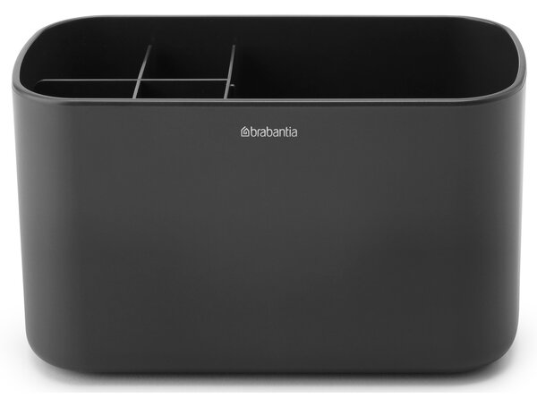 Brabantia ReNew Bathroom Caddy kozmetikai rendszerező, elválasztó betétekkel, csepptálcával, csúszásmentes talppal, műanyag, sötétszürke - 280085