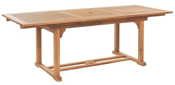 Bővíthető kerti étkezőasztal JAVA 160/220 cm 90 cm Akácfa Világosbarna