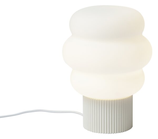 Japandi bézs asztali lámpa opálüveggel 18 cm - Kumo