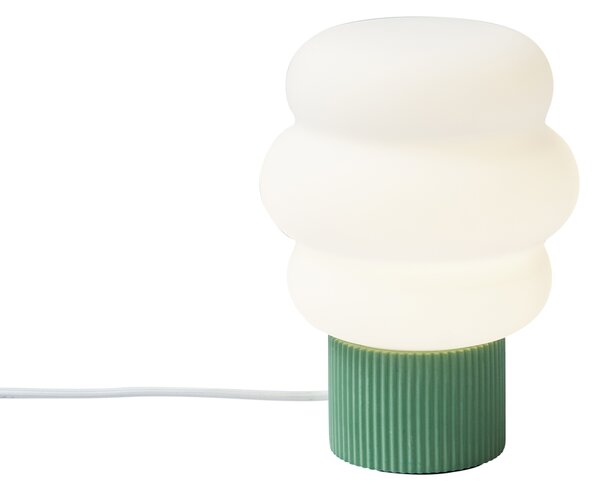 Japandi asztali lámpa zöld opálüveggel 18 cm - Kumo