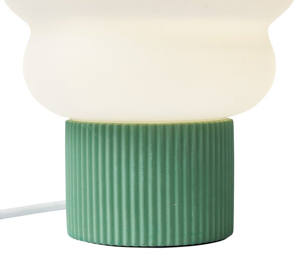 Japandi asztali lámpa zöld opálüveggel 18 cm - Kumo