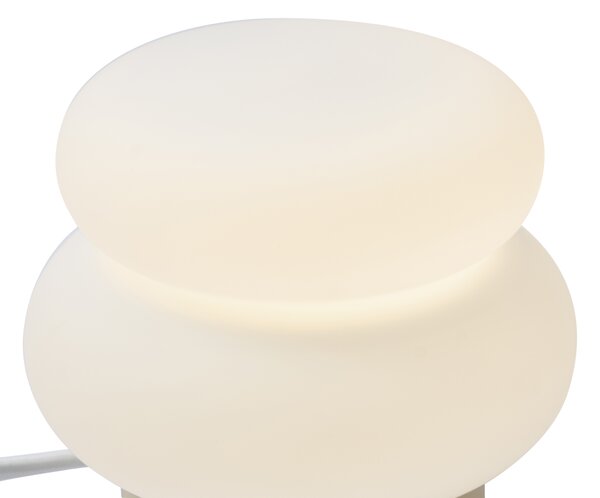 Japandi asztali lámpa bézs színben, opálüveggel, 15 cm - Kumo