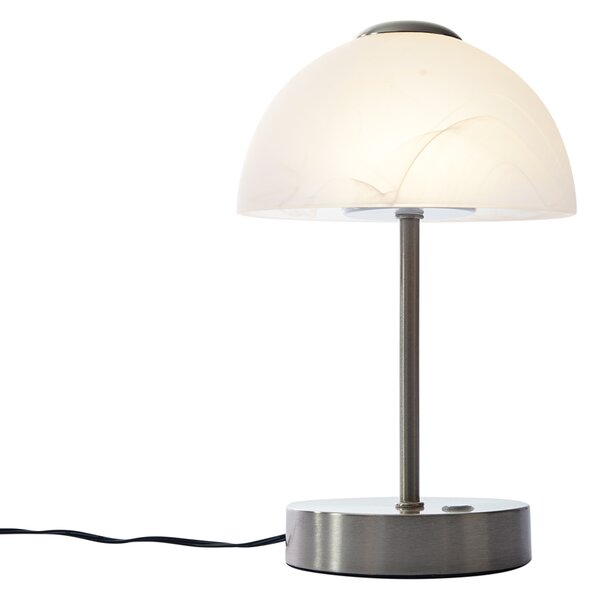 Design asztali lámpa acélból, opálüveggel, LED-del, dimmelhető - Joya