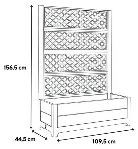 Deco tulip hátfallas virágláda 110l