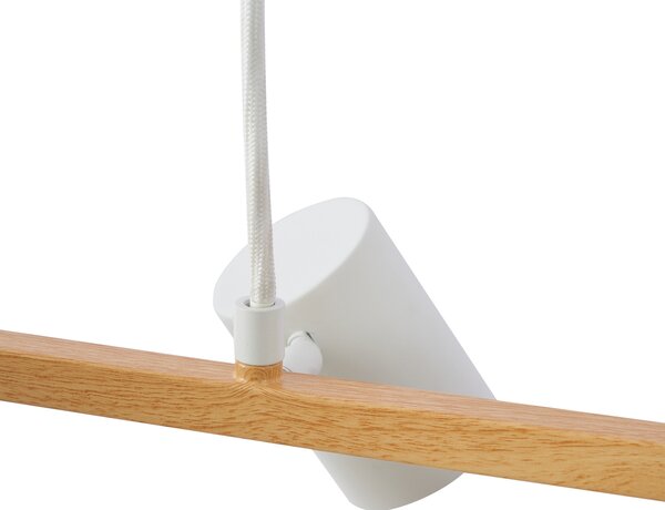 Modern függőlámpa fa mintázattal, fehér, 6-lámpás - Jeana Straight