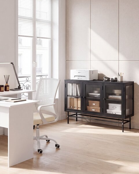 Vitrin DEVON 115 cm Fém Fekete