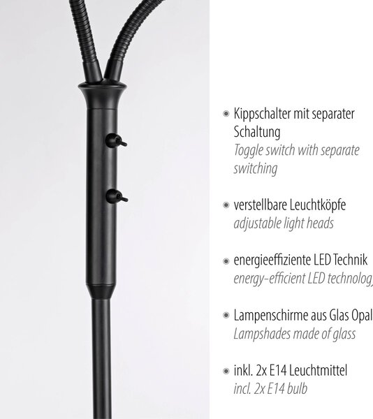 Paul Neuhaus modern állólámpa loki fekete pln12158-18
