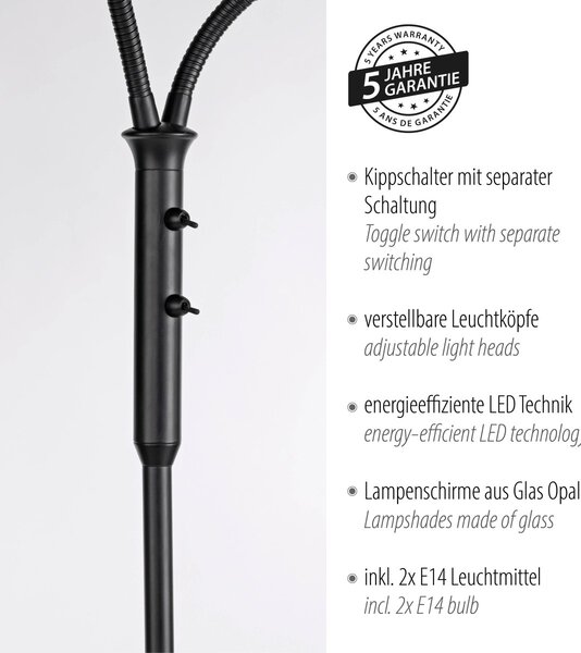 Paul Neuhaus modern állólámpa loki fekete pln12158-18