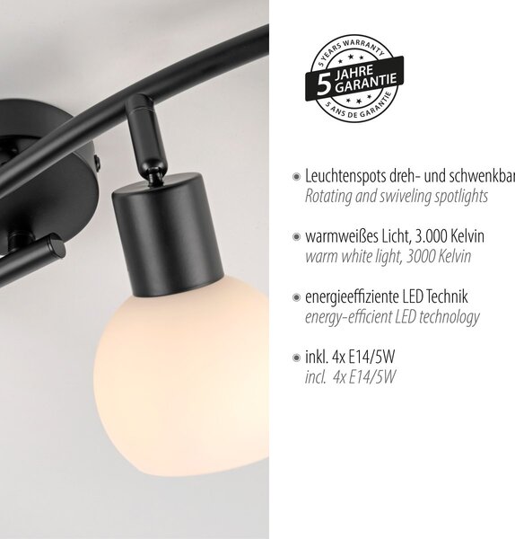 Paul Neuhaus modern spot lámpa loki fekete pln12154-18