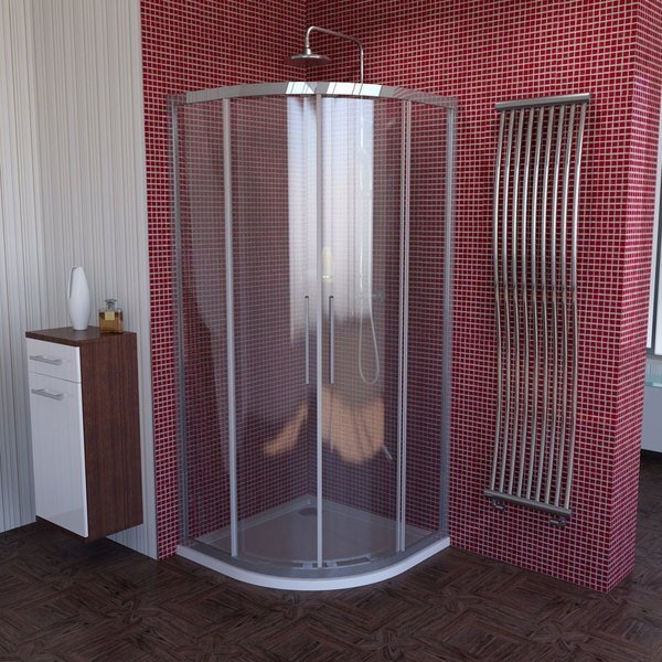 Polysan, LUCIS LINE negyedkör alakú zuhanyparaván, 1000x1000mm, R550, átlátszó üveg, DL3015