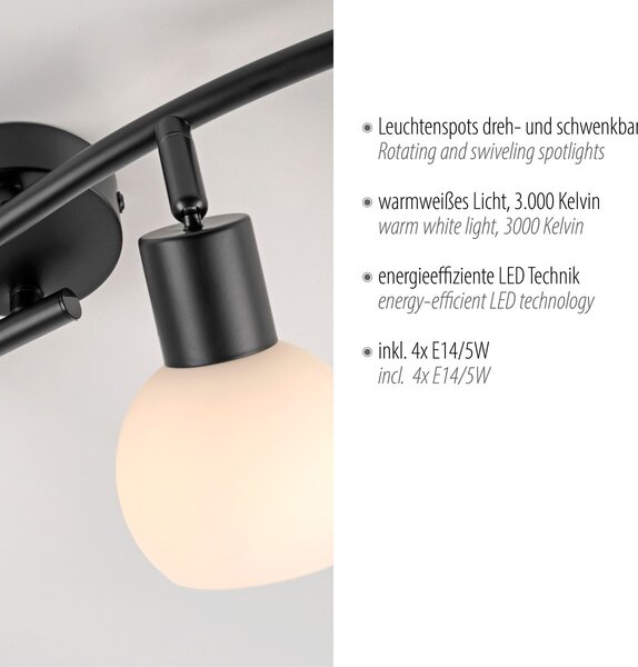 Paul Neuhaus modern spot lámpa loki fekete pln12154-18