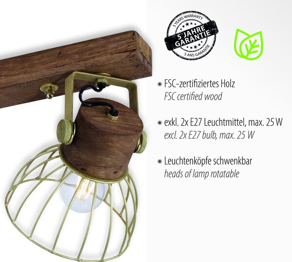 Paul Neuhaus vintage spot lámpa alami barna pln11487-60