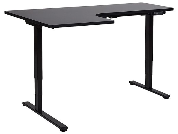 Elektromosan állítható sarokasztal DESTINES 160 cm x 109 cm Fekete Bal oldali