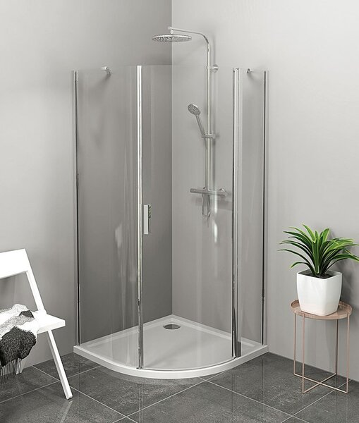 Polysan Polysan, ZOOM LINE negyedkör alakú zuhanyparaván 900x900mm, átlátszó üveg, jobb, ZL2615R