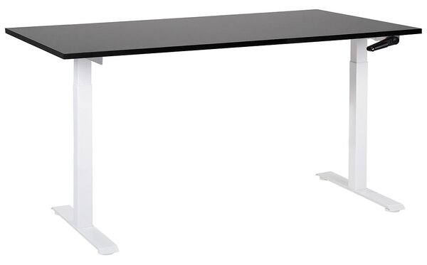 Manuálisan állítható asztal DESTINES 160 cm 72 cm Fekete/fehér