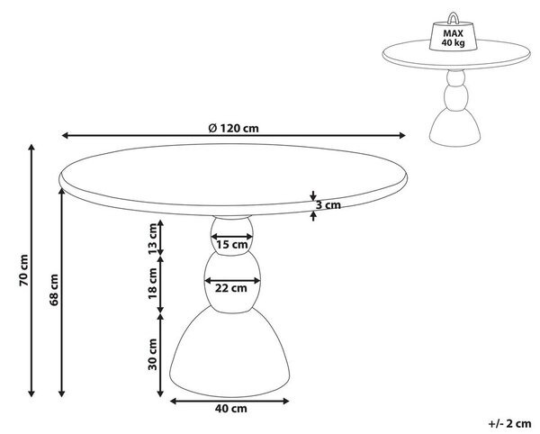 Étkezőasztal SILVON Sötétbarna 120 cm 120 cm Mangófa