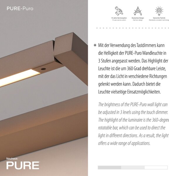 Paul Neuhaus modern fali lámpa pure puro barna pln9113-97