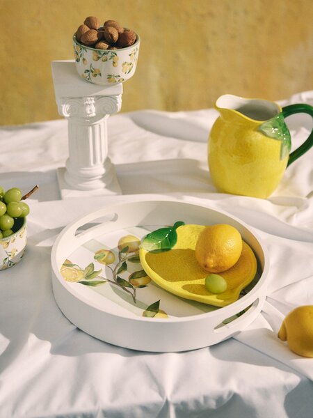 Sinsay - Dekoratív tál citrom mintával - fehér