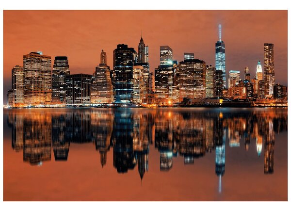 Öntapadó fotótapéta Manhattan tükörképe a vízben