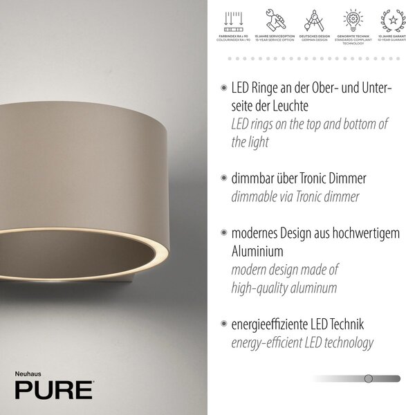 Paul Neuhaus modern fali lámpa pure clipse barna pln8561-97
