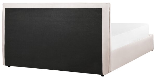 Ágyneműtartós ágy LAVAUR Bársony Törtfehér 160 x 200 cm