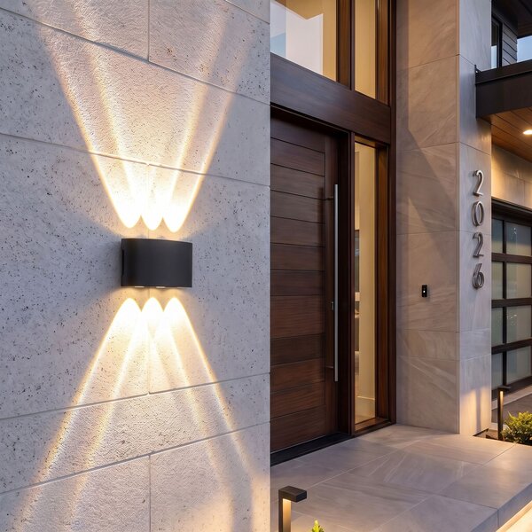 Homlokzati fali lámpa LED JNH040-6G Black