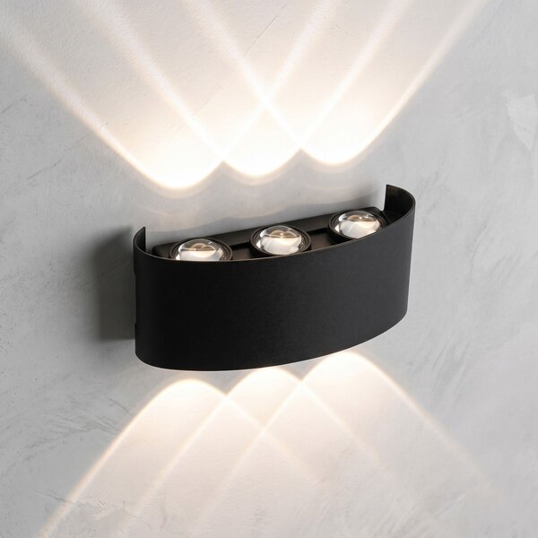 Homlokzati fali lámpa LED JNH040-6G Black
